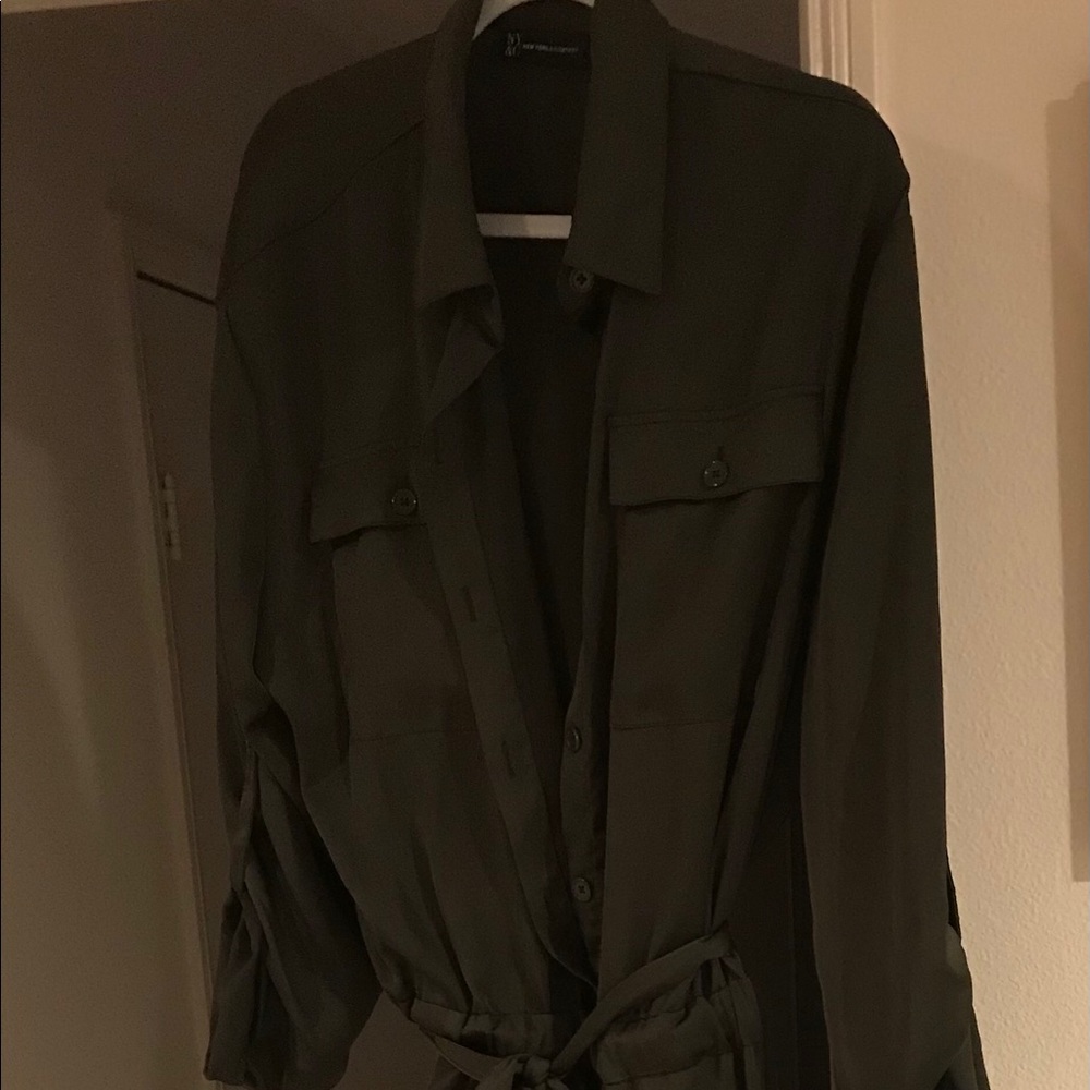 New York and Company Army Green Jumpsuit